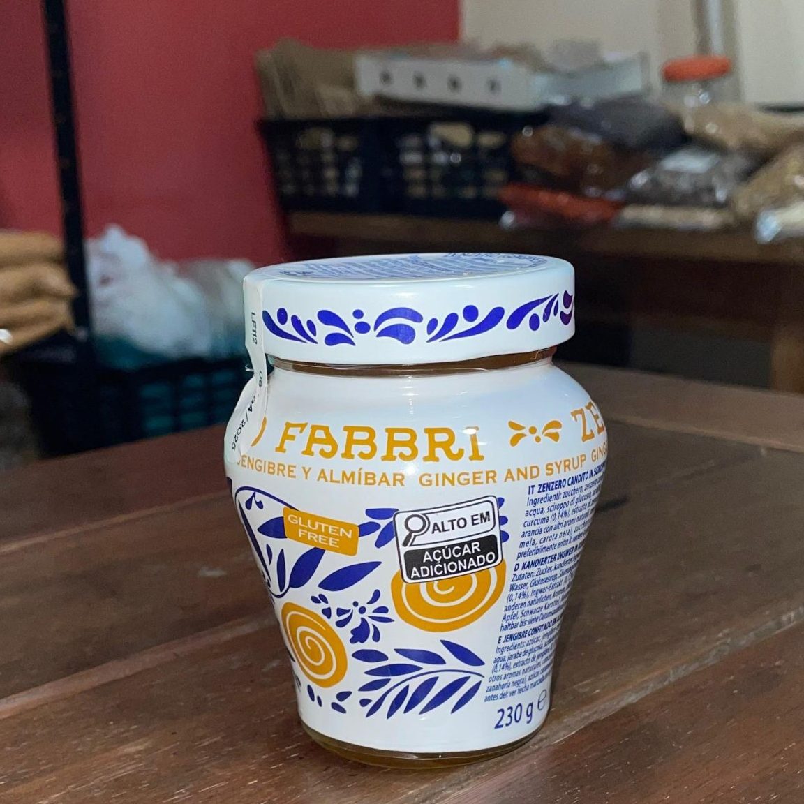 Gengibre Pepitas Italianas Em Calda Fabbri 230g