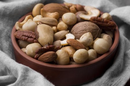 high-view-delicious-snack-of-nuts-in-bowl